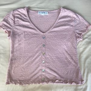 Hippie Rose blush pink v neck top